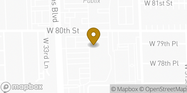 Map showing the location of Aldi in Hialeah, FL 33018