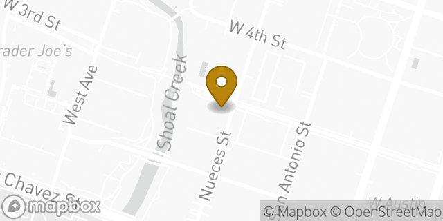 Map showing the location of Bank of America Walk-Up ATM | 3rd And Shoal in Austin, TX 78701
