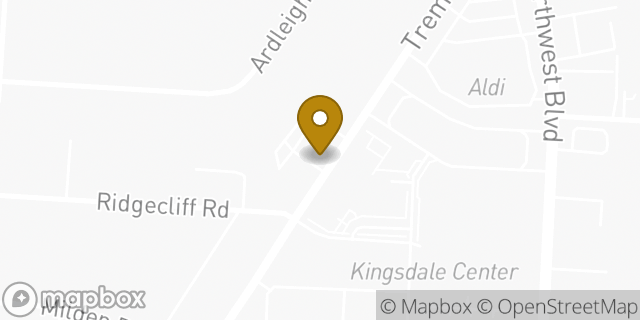 Map showing the location of Starbucks in Upper Arlington, OH 43221