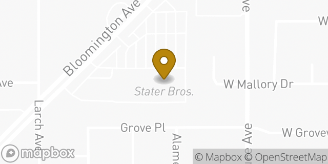 Map showing the location of Coinme in Bloomington, CA 92316