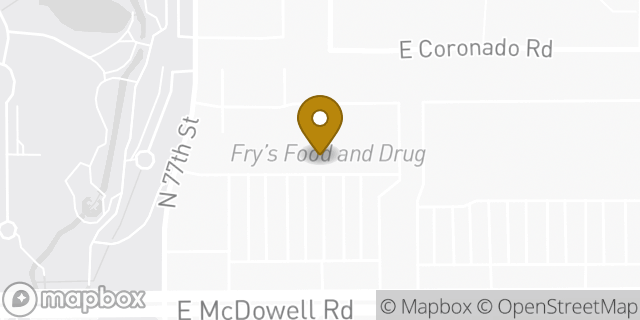 Map showing the location of Starbucks in Scottsdale, AZ 85257