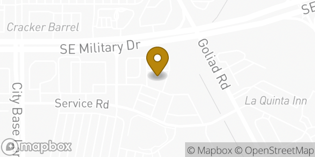 Map showing the location of Papa John's Pizza in San Antonio, TX 78223