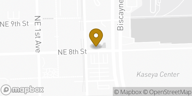 Map showing the location of Subway in Miami, FL 33132