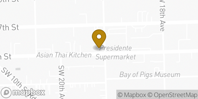 Map showing the location of Chase Bank in Miami, FL 33135