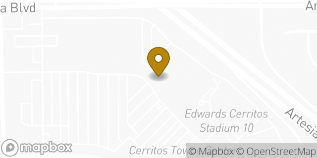 Map showing the location of Amazon Locker - Freight in Cerritos, CA 90703