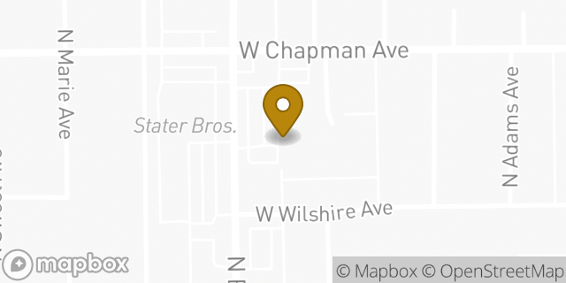 Map showing the location of Amazon Locker - Abdi in Fullerton, CA 92832