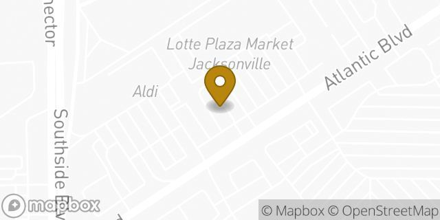 Map showing the location of Dunkin' in Jacksonville, FL 32225