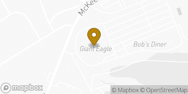Map showing the location of Starbucks Coffee Company in McKees Rocks, PA 15136