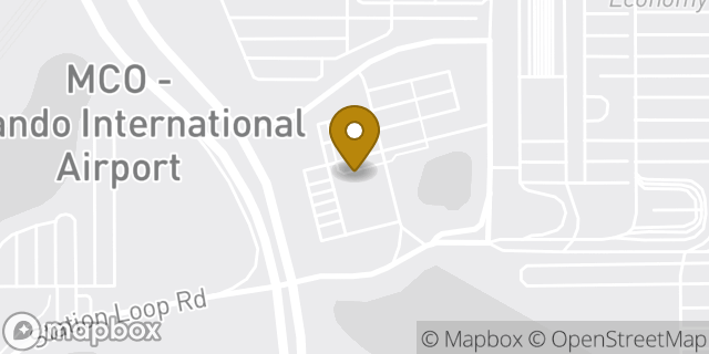 Map showing the location of Dunkin' in Orlando, FL 32827