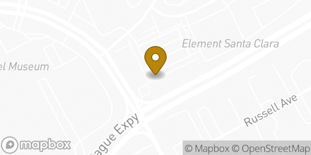 Map showing the location of Starbucks in Santa Clara, CA 95054