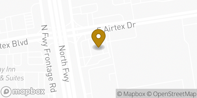 Map showing the location of Amazon Locker - Capri in Houston, TX 77090