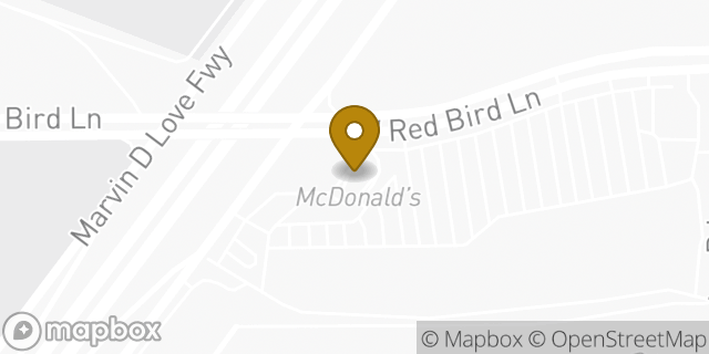 Map showing the location of McDonald's in Dallas, TX 75237
