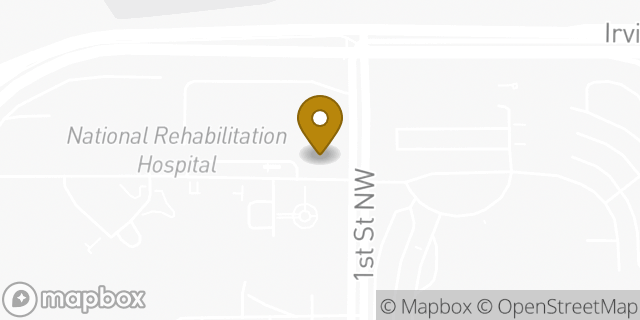 Map showing the location of MedStar Health: Rehabilitation Physicians at Irving Street in MD