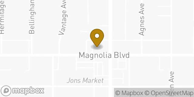 Map showing the location of Bank of America in Valley Village, CA 91607