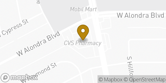 Map showing the location of ATM CVS in Compton, CA