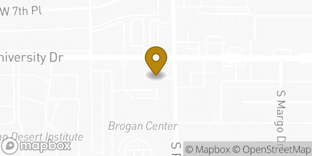 Map showing the location of ATM Texaco in Tempe, AZ 85281