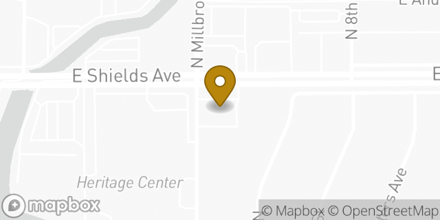 Map showing the location of Starbucks in Fresno, CA 93703