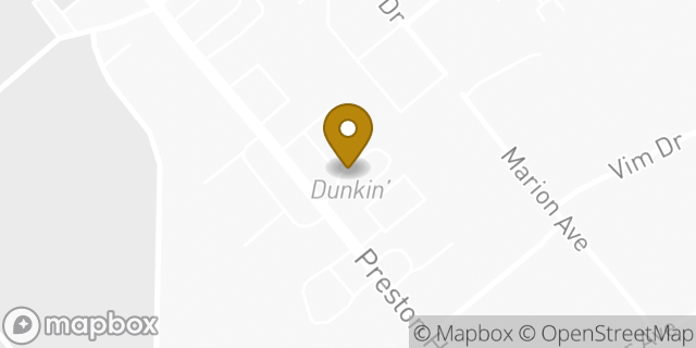 Map showing the location of Dunkin' in Louisville, KY 40213