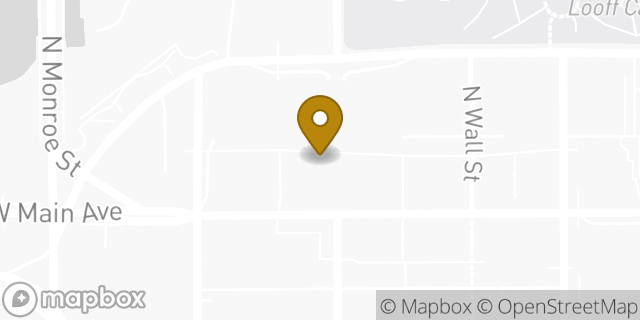 Map showing the location of Sunglass Hut in Spokane, WA 99201