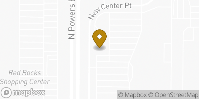 Map showing the location of Buffalo Wild Wings in Colorado Springs, CO 80922