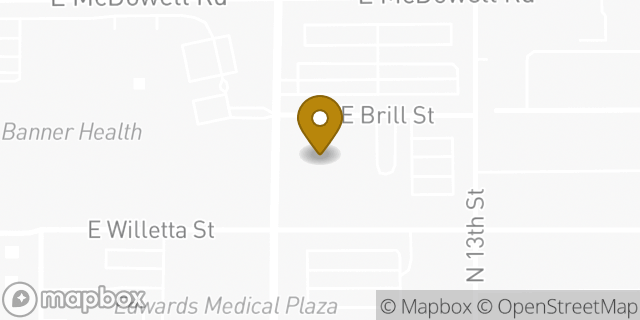 Map showing the location of Banner University Medicine Transplant Institute in Phoenix, AZ 85006