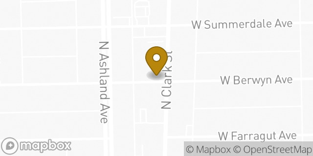 Map showing the location of Starbucks in Chicago, IL 60640