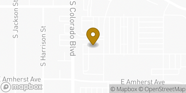 Map showing the location of Chipotle Mexican Grill in Denver, CO 80222