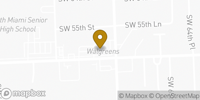 Map showing the location of Walgreens in Miami, FL 33155