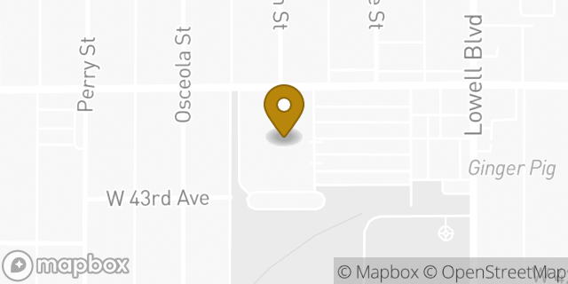 Map showing the location of Starbucks in Denver, CO 80211