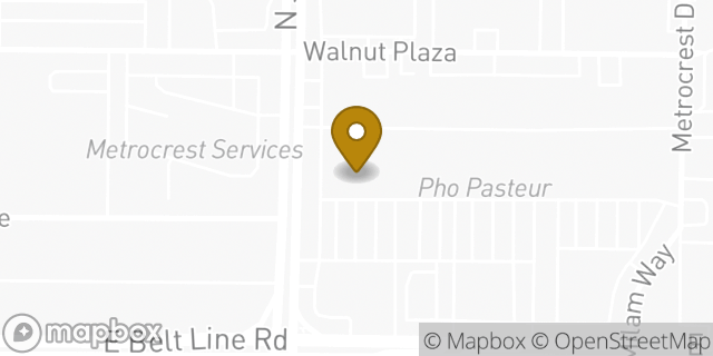 Map showing the location of AutoZone in Carrollton, TX 75006