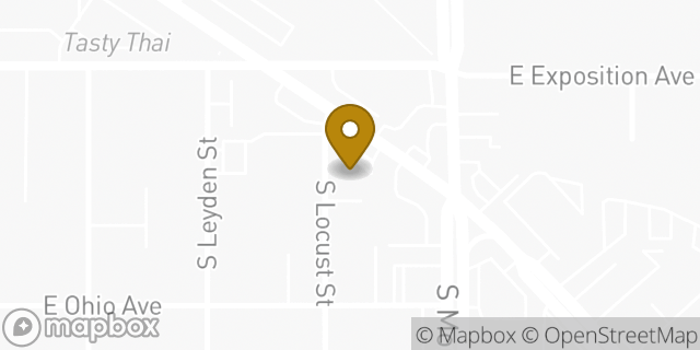 Map showing the location of Papa Johns Pizza in Denver, CO 80224