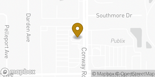 Map showing the location of Starbucks in Orlando, FL 32812