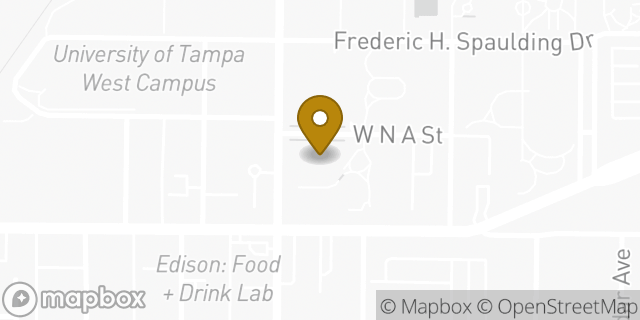 Map showing the location of Starbucks in Tampa, FL 33606