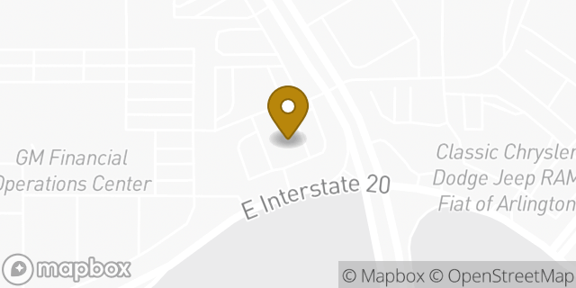 Map showing the location of I20 & Collins in Arlington, TX 76014