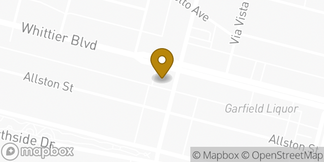 Map showing the location of Starbucks in Montebello, CA 90640
