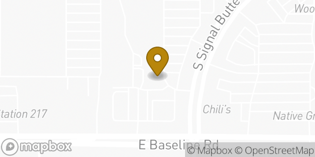 Map showing the location of Panera Bread in Mesa, AZ 85209