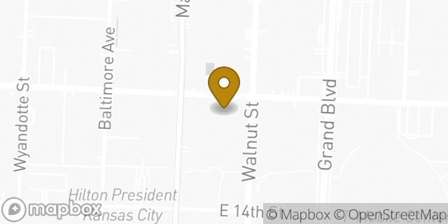 Map showing the location of Starbucks in Kansas City, MO 64105