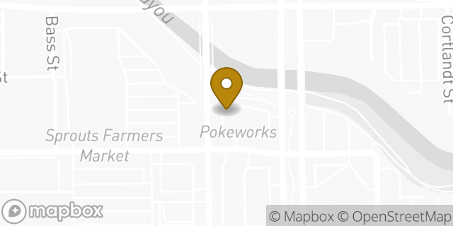 Map showing the location of Starbucks in Houston, TX 77007