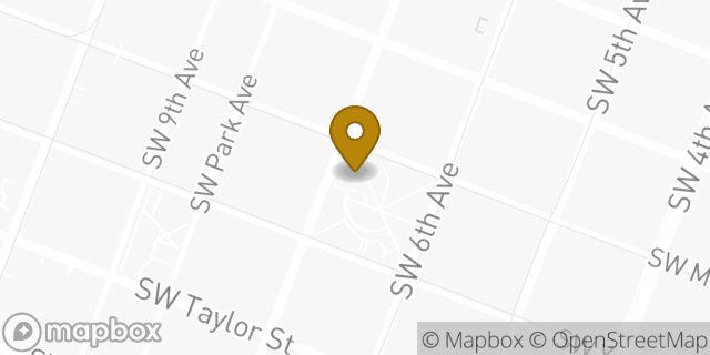 Map showing the location of Starbucks in Portland, OR 97205