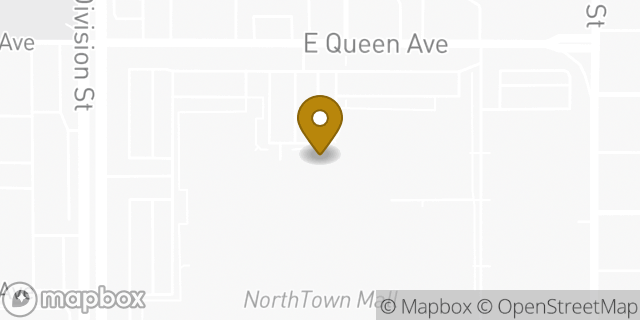 Map showing the location of Buffalo Wild Wings in Spokane, WA 99207
