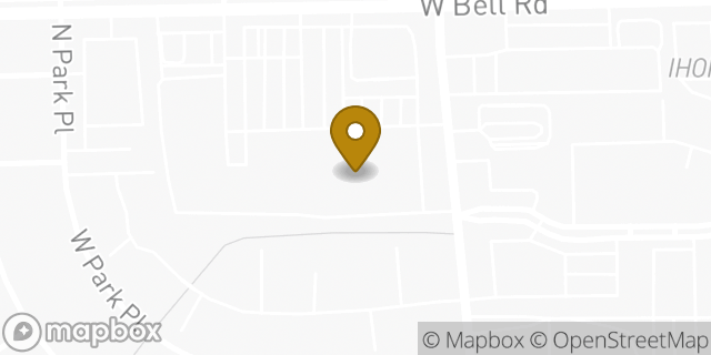 Map showing the location of Coinme in Glendale, AZ 85308