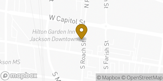 Map showing the location of Starbucks in Jackson, MS 39201