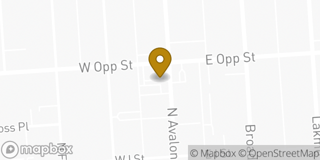 Map showing the location of Bank of America in Wilmington, CA 90744