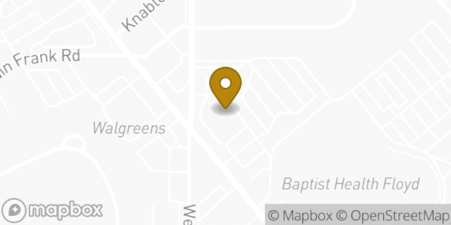 Map showing the location of ATM CVS in New Albany, IN