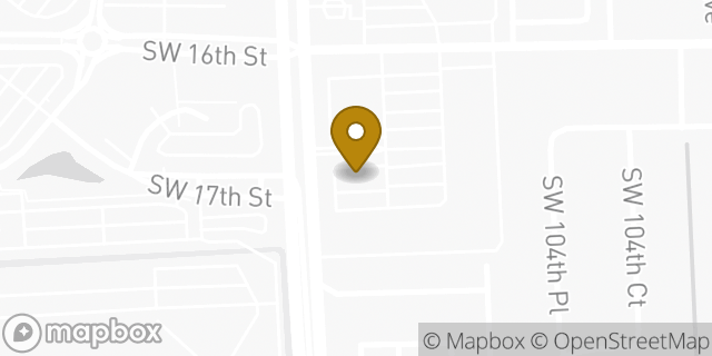Map showing the location of Starbucks in Miami, FL 33165