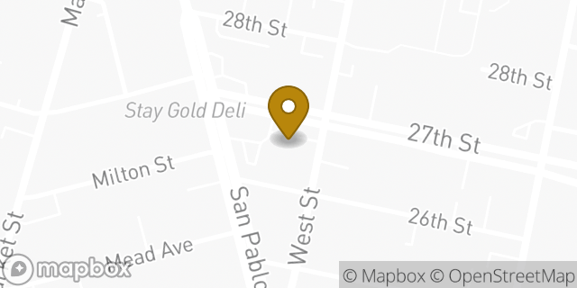Map showing the location of AutoZone in Oakland, CA 94607