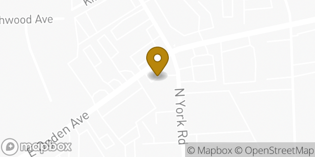 Map showing the location of Dunkin' in Hinsdale, IL 60521