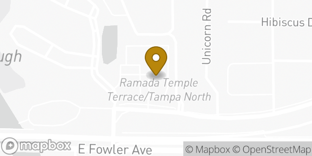 Map showing the location of Ramada by Wyndham Temple Terrace/Tampa North in Temple Terrace, FL 33637