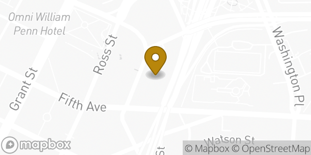 Map showing the location of Starbucks in Pittsburgh, PA 15219