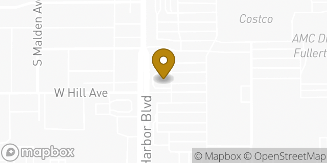 Map showing the location of Panera Bread in Fullerton, CA 92832
